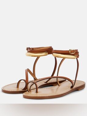 AMANU The Kalahari Leather Wrap Sandals in Cognac (EU 38/US 8)